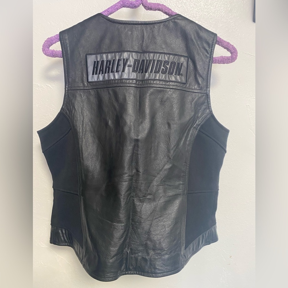 Harley-Davidson leather vest.